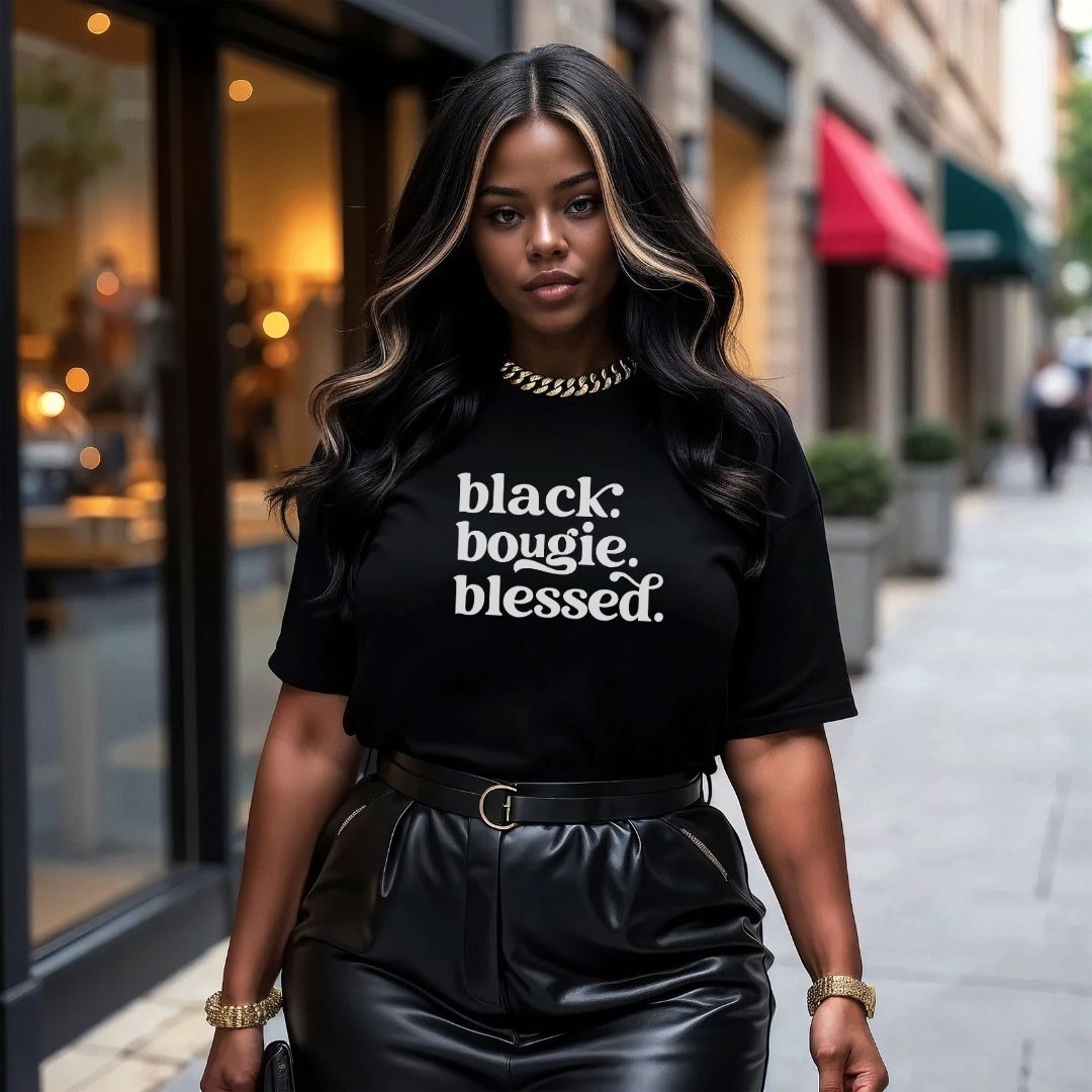 Black, Bougie, Blessed – BHM Edition TeeUnisex t-shirt