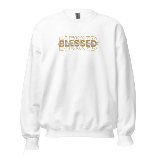 "Blessed & Highly Favored" Unisex Embroidered Sweatshirt