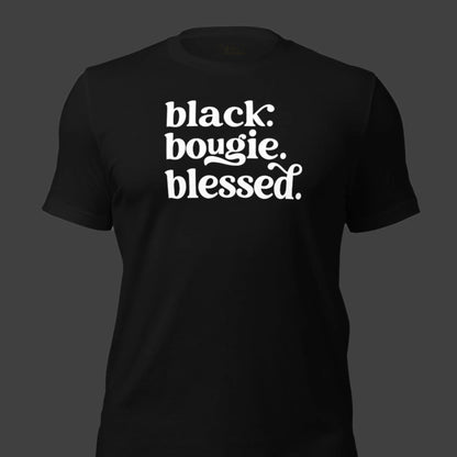 black bougie blessed tshirt for streetwear apparel bhm black pride 